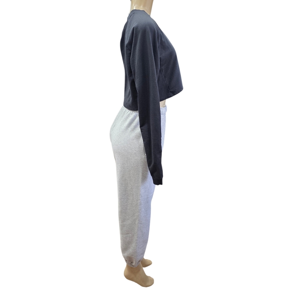 Gymshark black and white crop crew neck sweatshirt size M - Picture 4 of 12